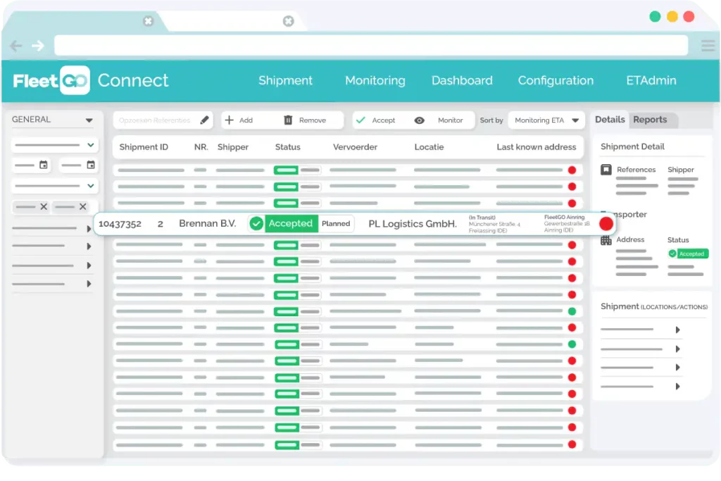 FleetGO connect order execution monitoring en
